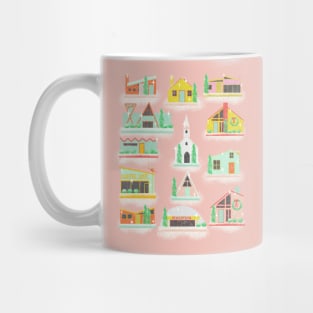 Putz village with snow Mug